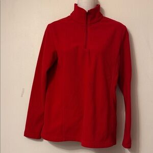 Lands' End Vibrant Red Fleece Jacket